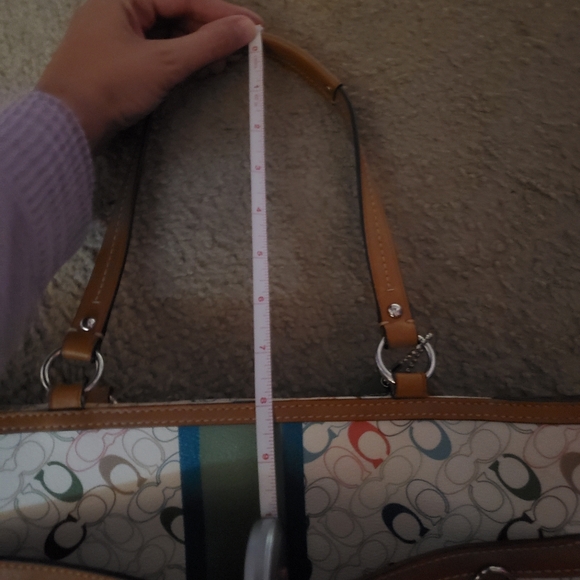 Coach Heritage Chelsea Tote Bag With Multicolored Signature Logo - Picture 13 of 13